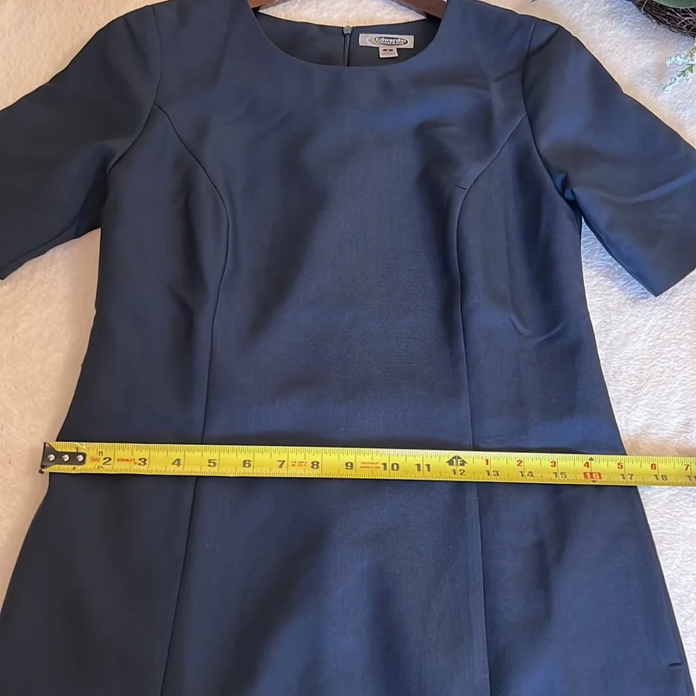 Redwood & Ross Navy blue Synergy Wrinkle Resistant Midi Dress With Slit 2 - Picture 8 of 11